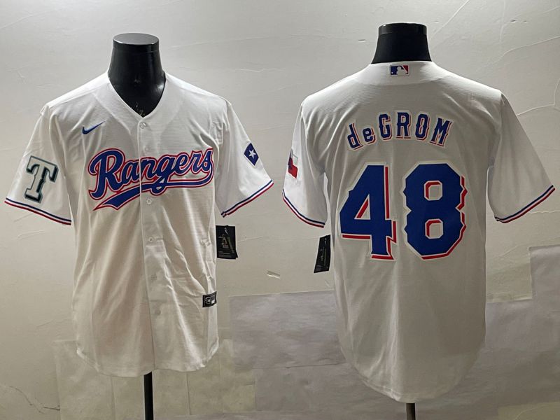Men Texas Rangers #48 Degrom White Game 2025 Nike MLB Jersey style 2